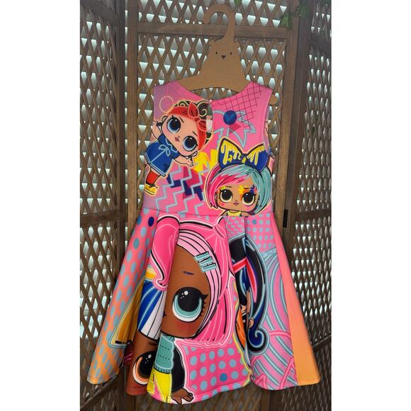 LOL Suprise Girls Fit and Flare Dress sz M 7/8 - Picture 3 of 3